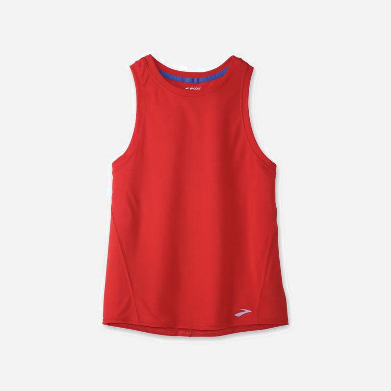 Brooks Distance NZ - Women's Running Tank Top - Jamberry/Red (09162-DLBI)